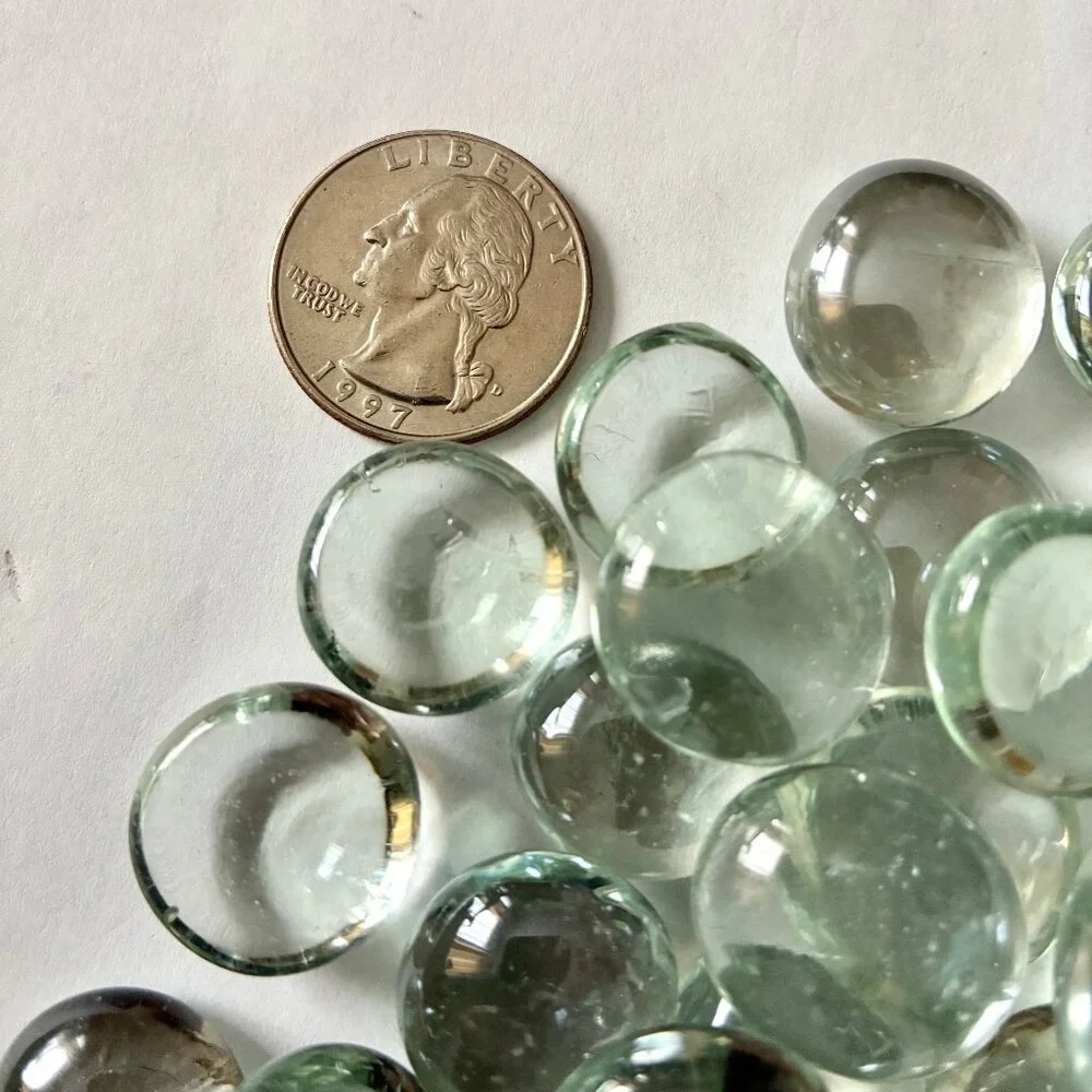 Clear Glass Round Pebbles for Mosaics, Crafts, or Home Decor